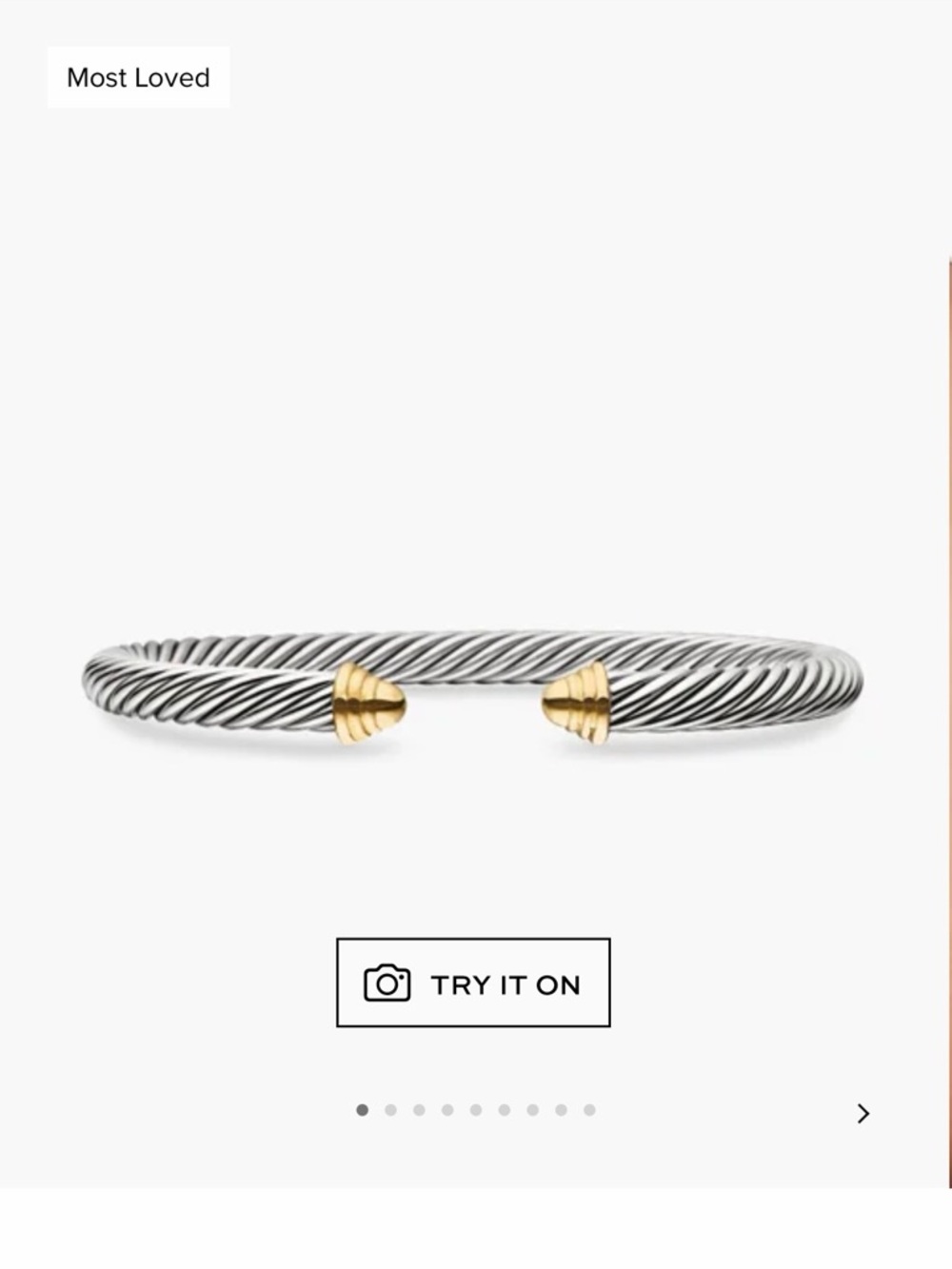David Yurman Two-Tone Twisted Cable Open Cuff Bracelet